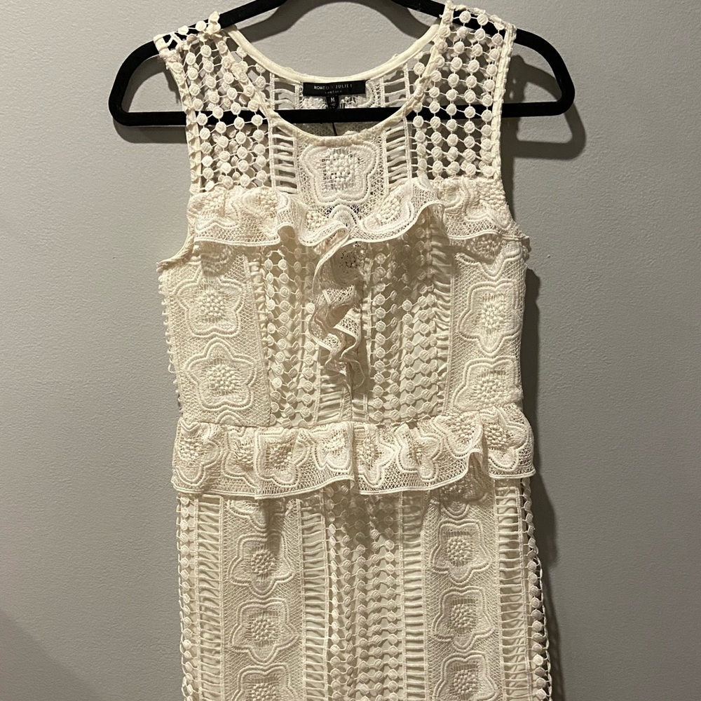 Romeo & Juliet COUTURE White Textured Casual Summer Dress VINTAGE